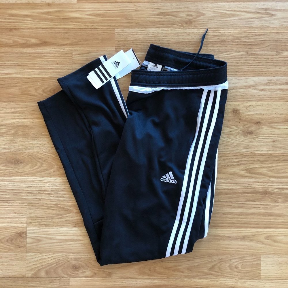 Adidas Performance Joggers - Black w/ White Stripe - Size L